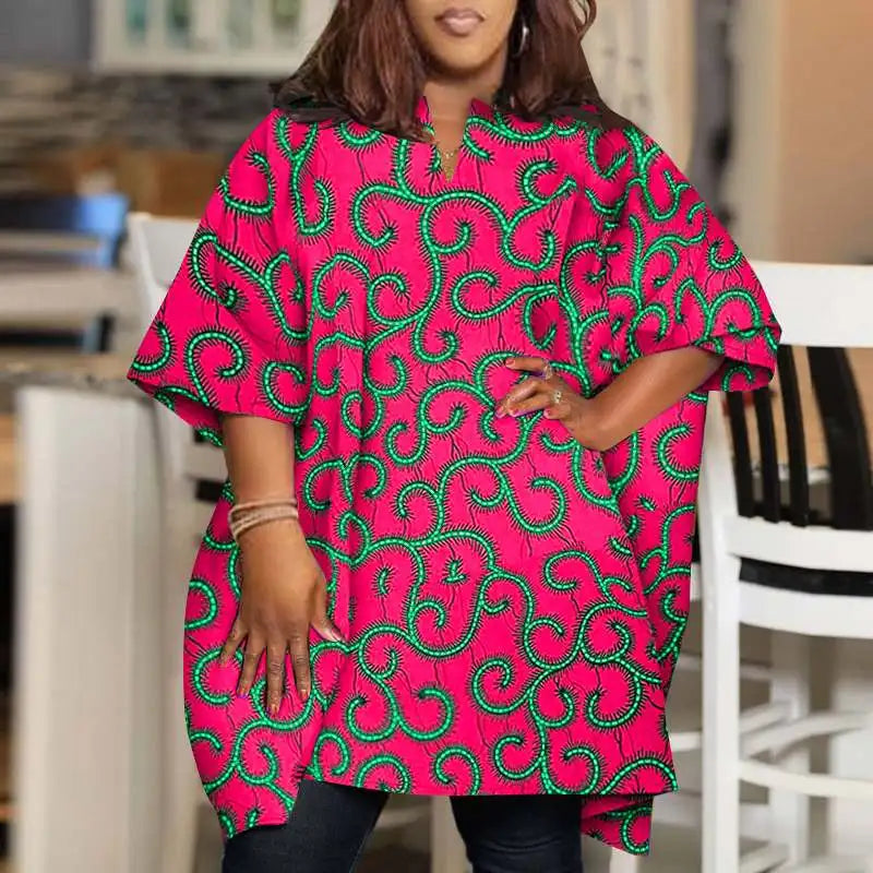 Plus Size VONDA Women Blouses 2024 Elegant Half Sleeve Printed Shirts Bohemian V Neck Tops Fashion Casual Loose Blusas Oversized