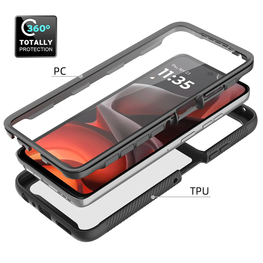 Coque 360° anti-choc Motorola Moto G56 5G – Transparente avec protection d'écran intégrée