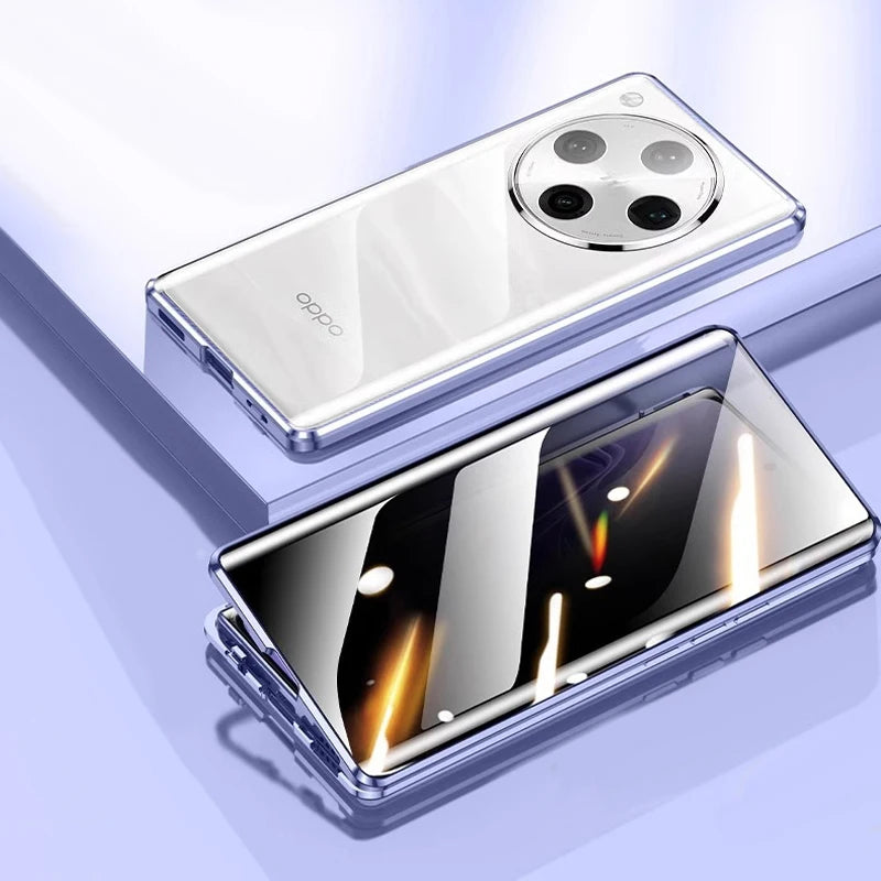 Coque magnétique 360° OPPO Find X – Verre trempé double face anti-espion