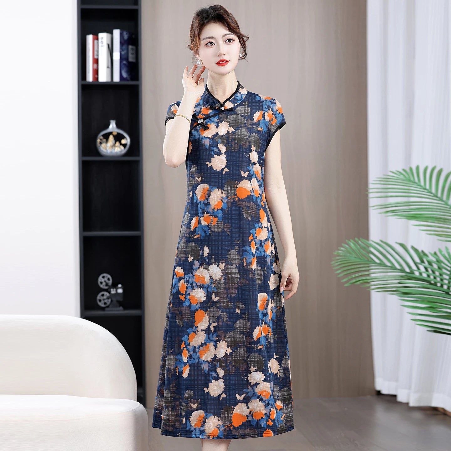 Robe Qipao Style Chinois Vintage — Streetwear Ethnique Femme