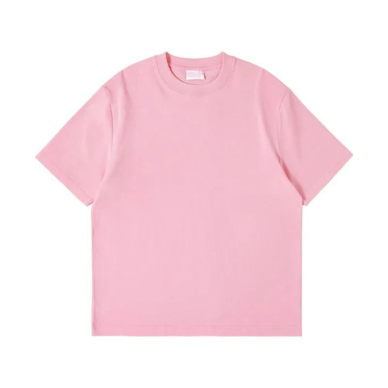 Oversize Men's T-Shirt Heavy Cotton Solid Color Heavy Loose Off-Shoulder Short Sleeve New Men's T-Shirt Undershirt Men's