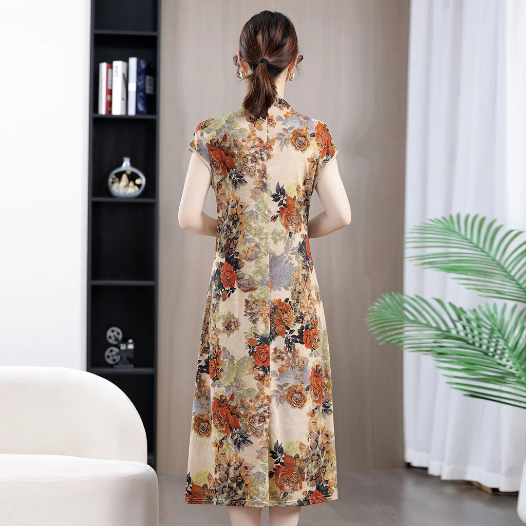 Robe Qipao Style Chinois Vintage — Streetwear Ethnique Femme