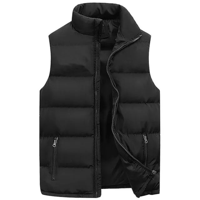 Gilet Homme Chaud Sans Manches — Veste Zippée Imperméable Automne/Hiver