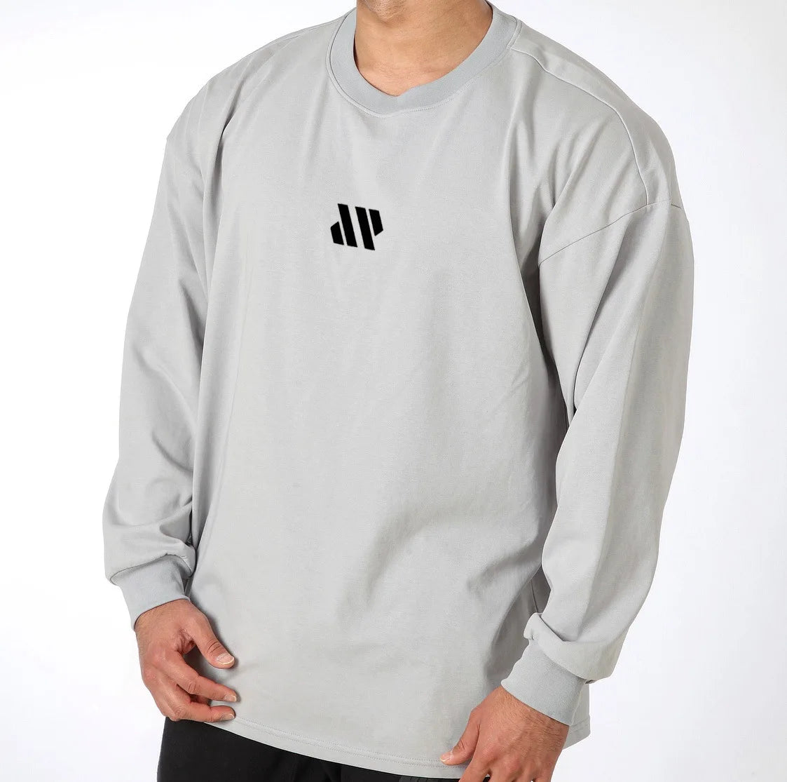 Men Long Sleeve Shirts Loose Oversize T Shirt for Men Autumn Workout Fitness Gym Hip Hop Clothing Men
