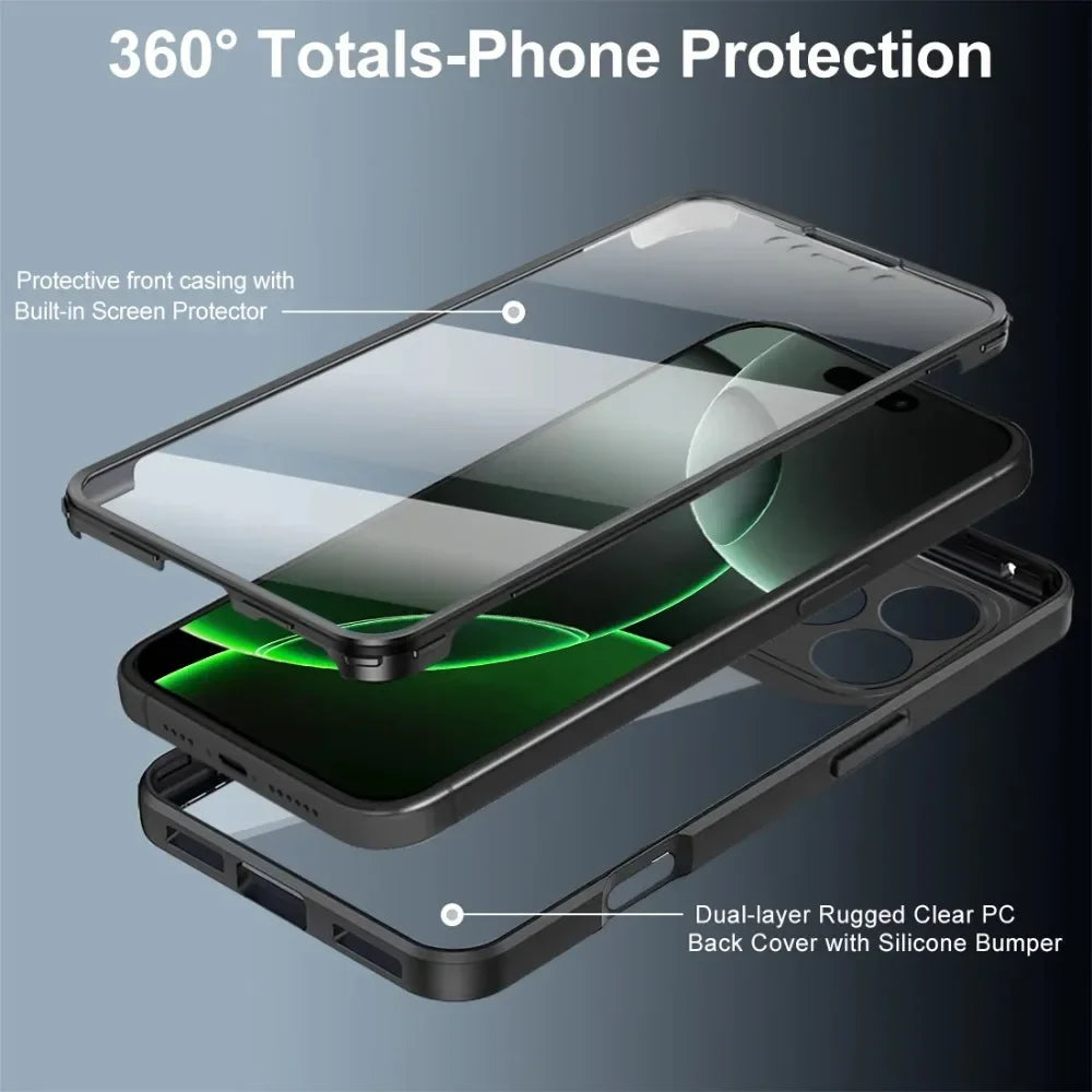 Coque 360° transparente iPhone Pro Max – Protection complète souple avant/arrière