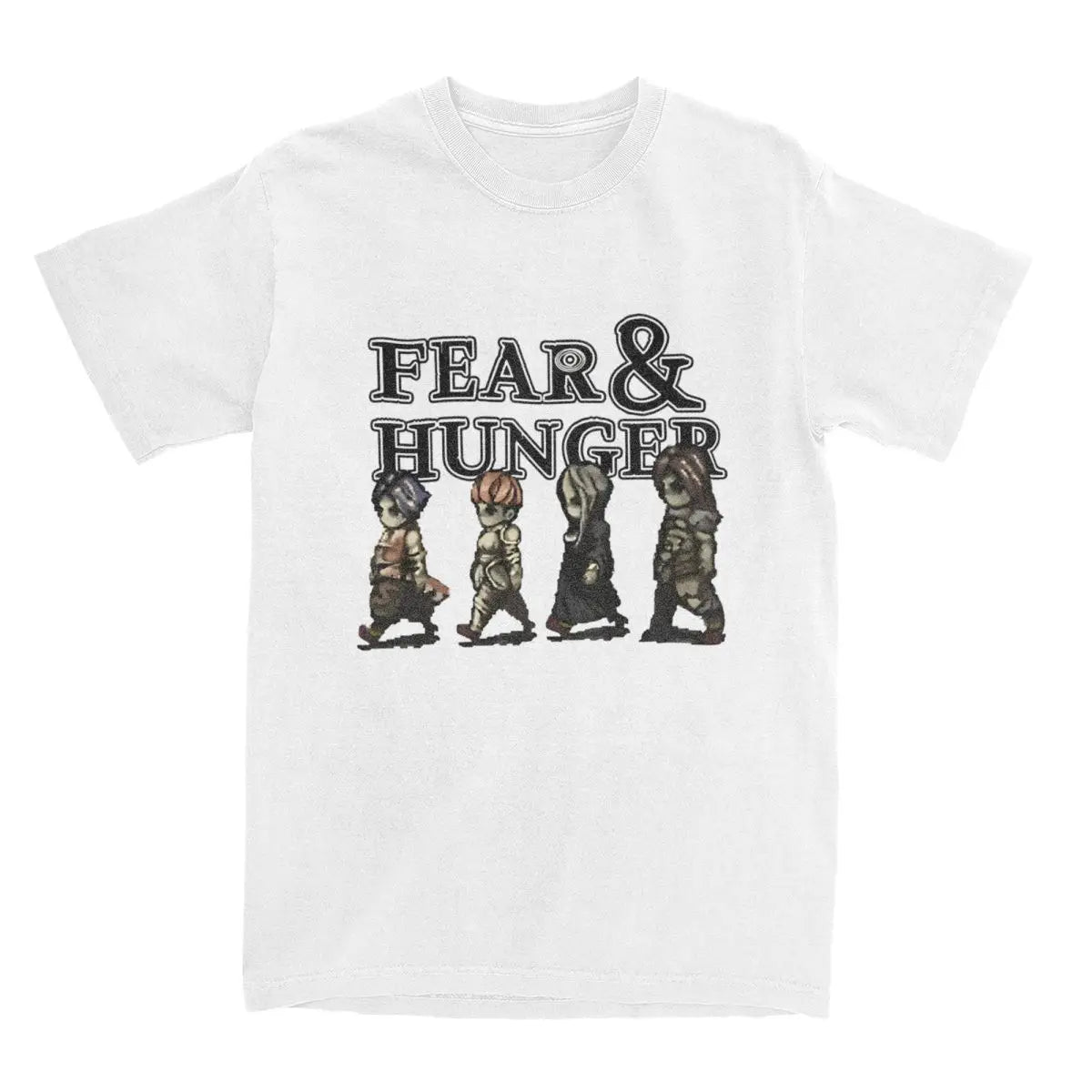 Oversized T Shirt FEAR AND HUNGER 100 Cotton T-Shirts Fashion Tshirt for Male Summer Y2K Funny Design Short Sleeve Tops