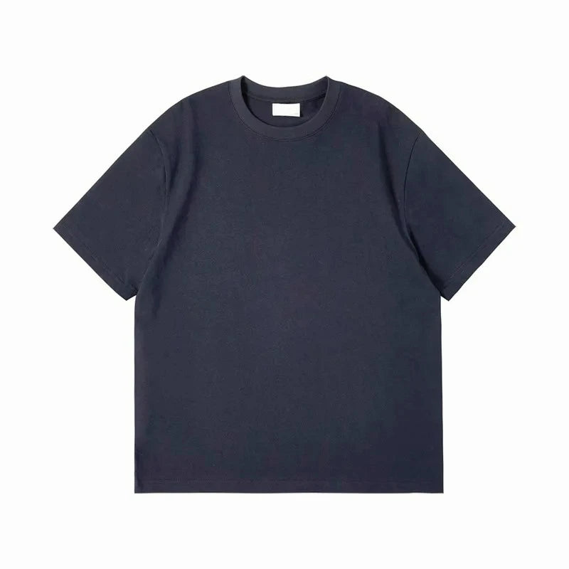 Oversize Men's T-Shirt Heavy Cotton Solid Color Heavy Loose Off-Shoulder Short Sleeve New Men's T-Shirt Undershirt Men's