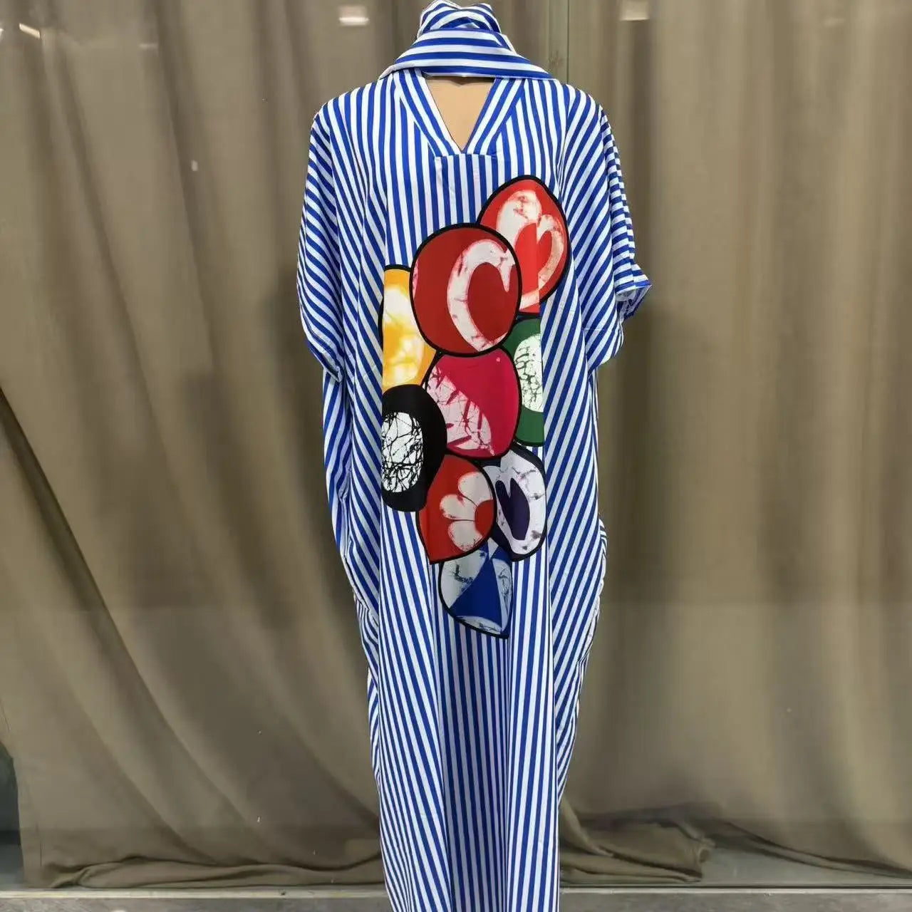 Robe Longue Femme Col V Rayée — Style Décontracté Grande Taille Automne 2026
