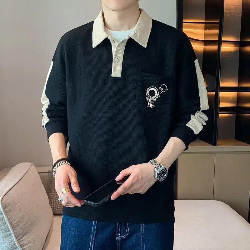 Oversize Sweatshirts Polo Baggy Tops Big Size T Shirts for Men Oversized T-shirt Y2k Original Harajuku Fashion Bulk Male Clothes