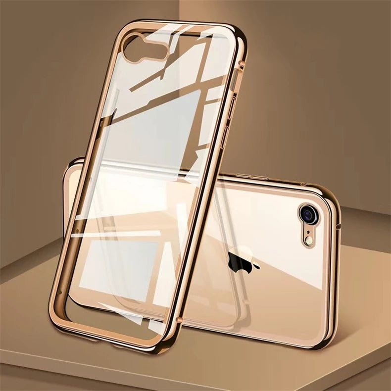 Coque magnétique 360° iPhone – Double face verre trempé et métal, protection totale