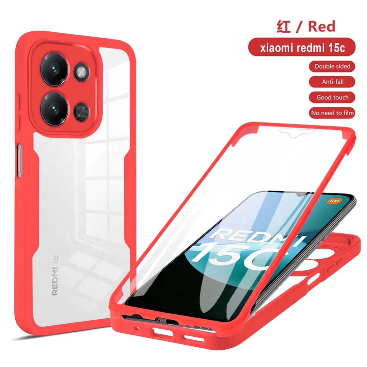 Coque 360° anti-choc Xiaomi Redmi 15C / A5 4G – Protection intégrale enveloppante
