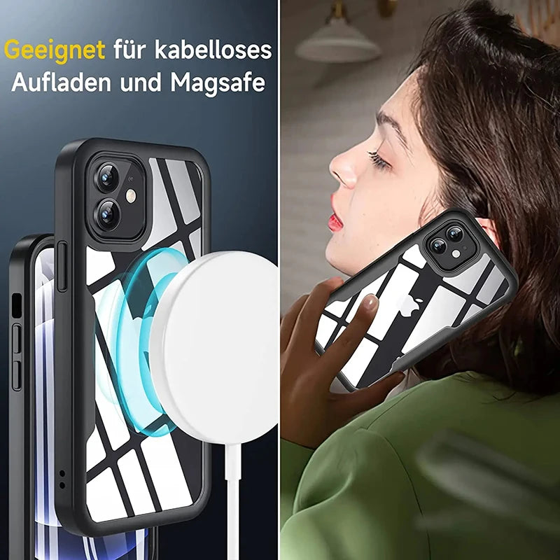 Coque 360° robuste iPhone – Transparente avec protection d'écran intégrée, tous modèles