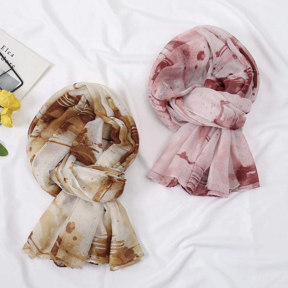 Foulard Hijab Femme — Écharpe Voile Viscose Coton Doux Turban Long