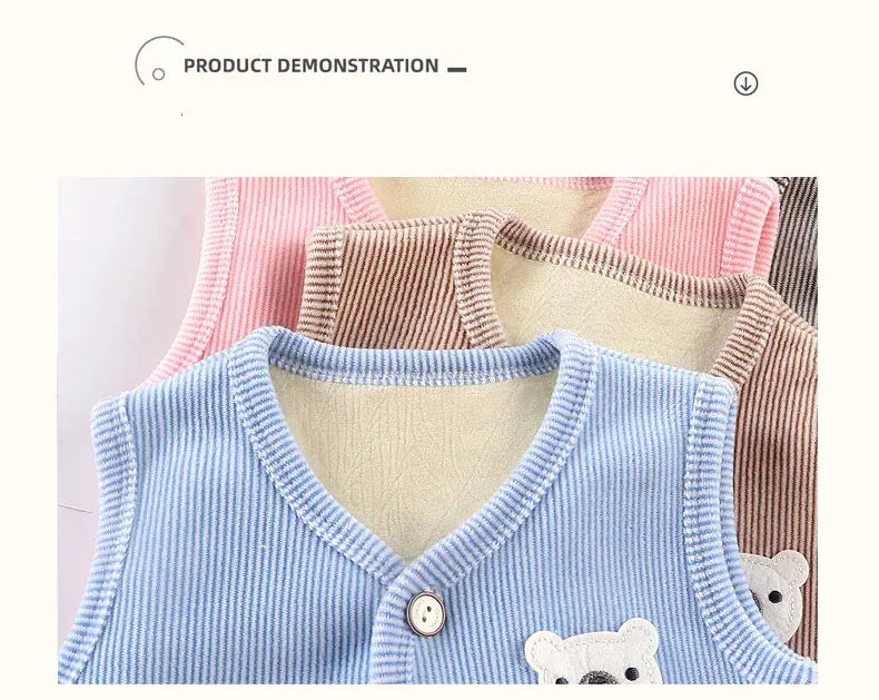 Gilet Enfant Velours Chaud — Veste Sans Manches Garçon & Fille