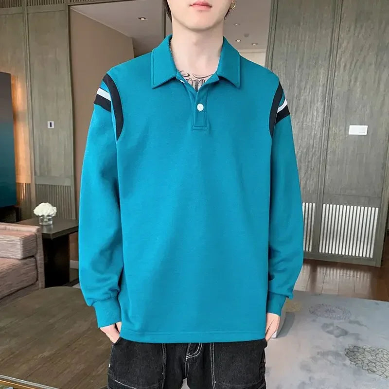 Sweatshirt Polo Oversize Homme — Style Y2K Harajuku Streetwear Baggy