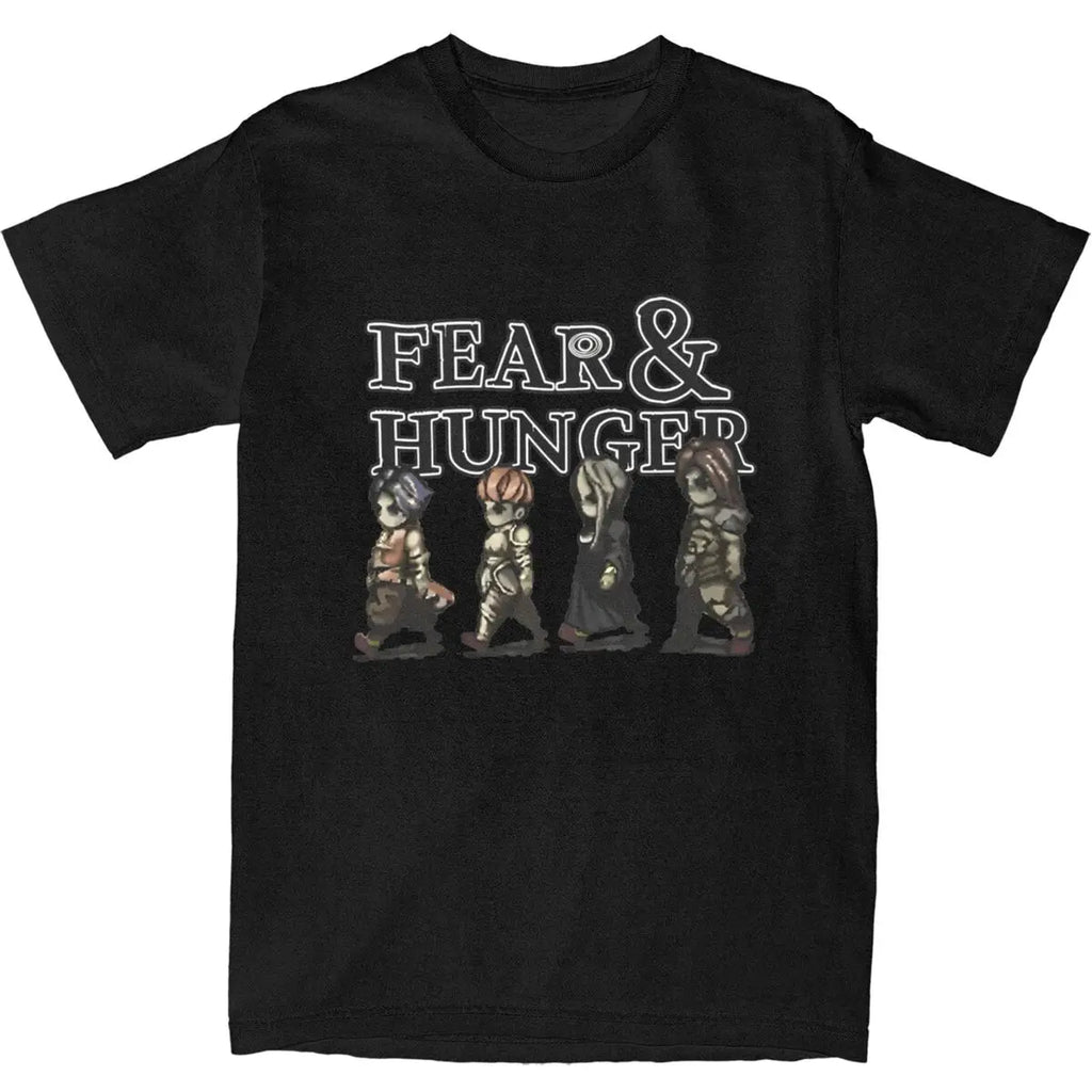 Oversized T Shirt FEAR AND HUNGER 100 Cotton T-Shirts Fashion Tshirt for Male Summer Y2K Funny Design Short Sleeve Tops
