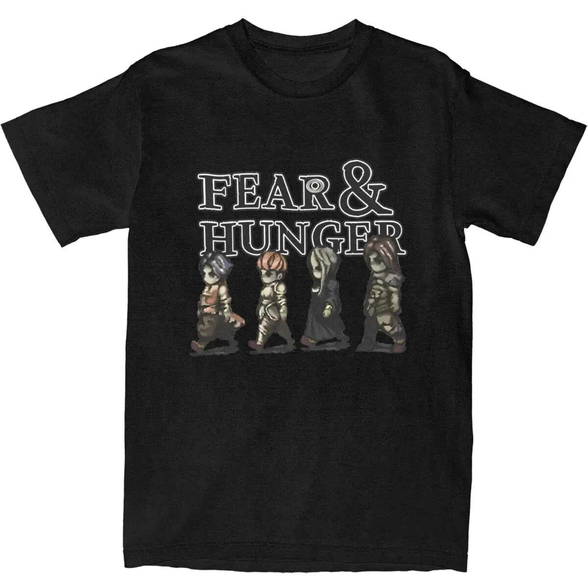 Oversized T Shirt FEAR AND HUNGER 100 Cotton T-Shirts Fashion Tshirt for Male Summer Y2K Funny Design Short Sleeve Tops