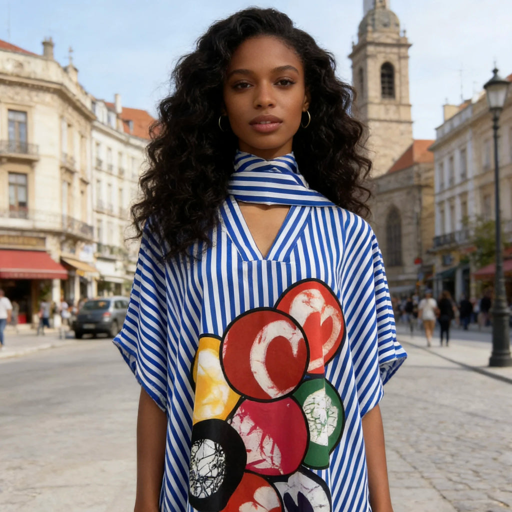 Robe Longue Femme Col V Rayée — Style Décontracté Grande Taille Automne 2026