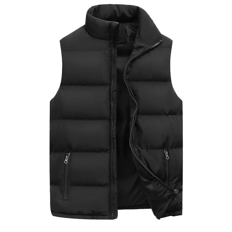 Gilet Homme Chaud Sans Manches — Veste Zippée Imperméable Automne/Hiver