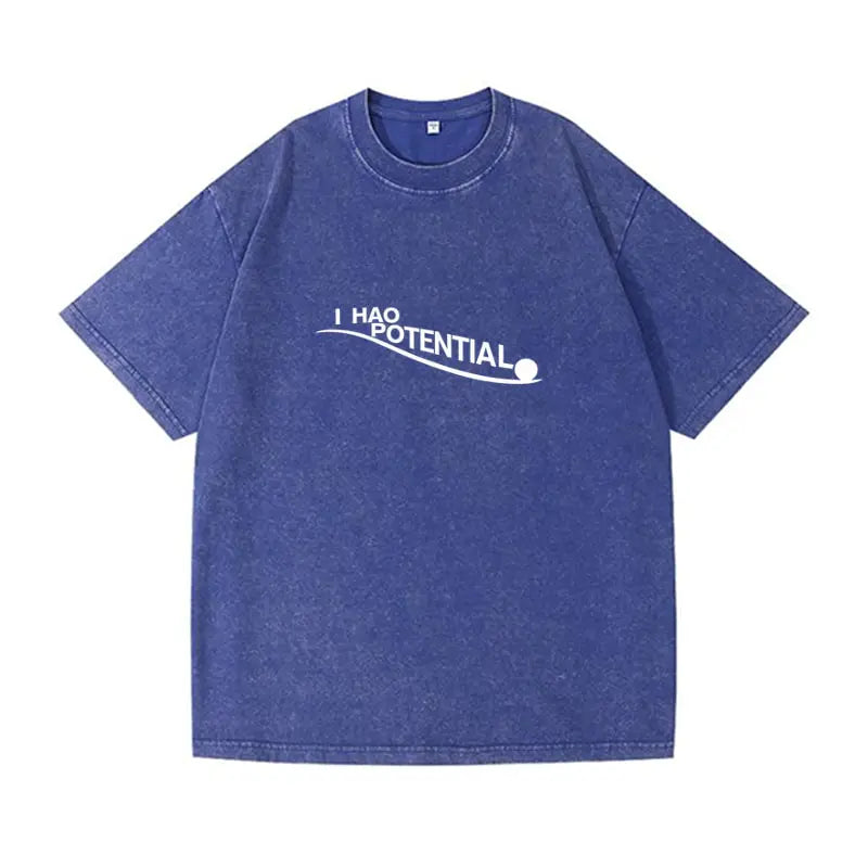 Oversized  Wash T-Shirt I Had Potential Cotton T-Shirts Hip Hop Tee Shirt for Male Beach Funny Pattern Short Sleeve Clothing
