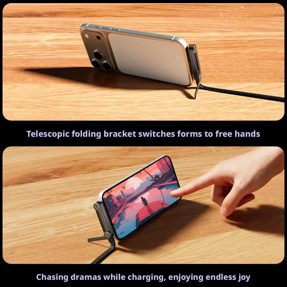 Câble 240W avec Support Invisible L-Shape Gaming pour iPhone 17 Huawei — Charge Rapide