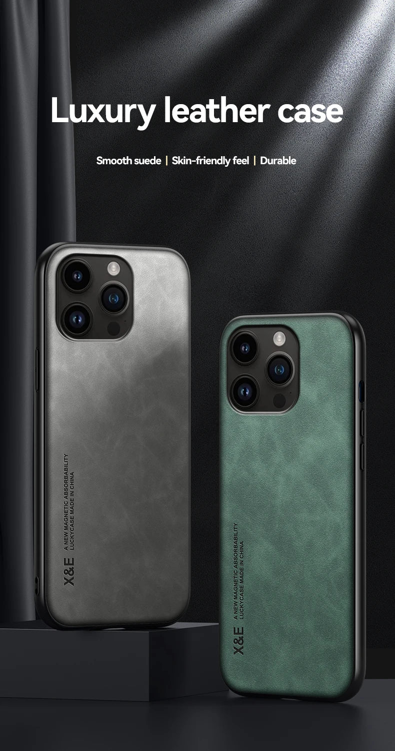DECLAREYAO Original Luxury Light Slim Suede Leather Hard Coque For iPhone X Xs Max XR Phone Case Cover Shockproof Soft Frame