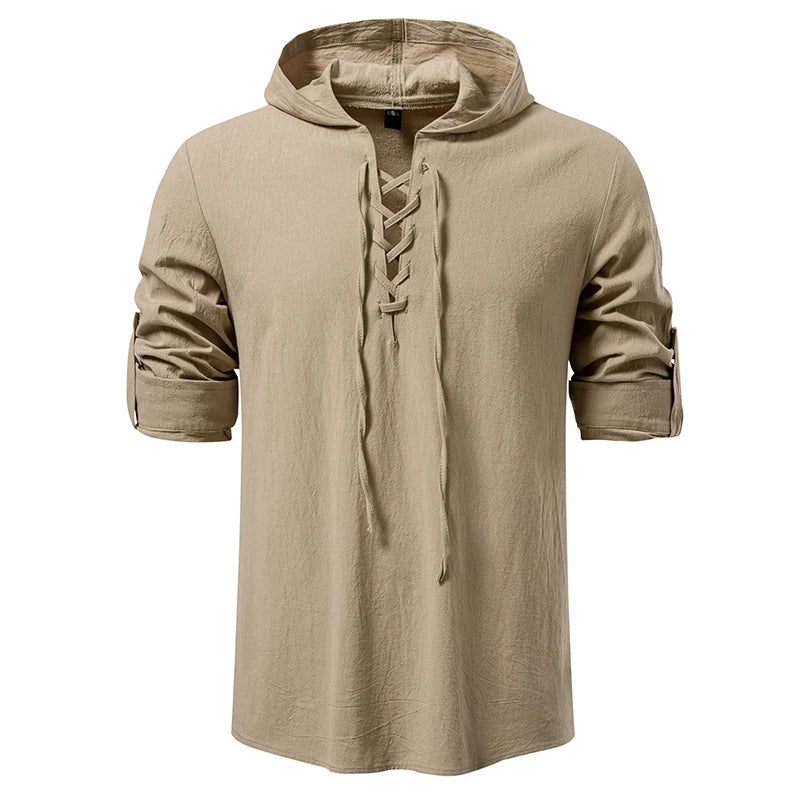 Chemise Homme à Capuche – Manches Longues Style Décontracté