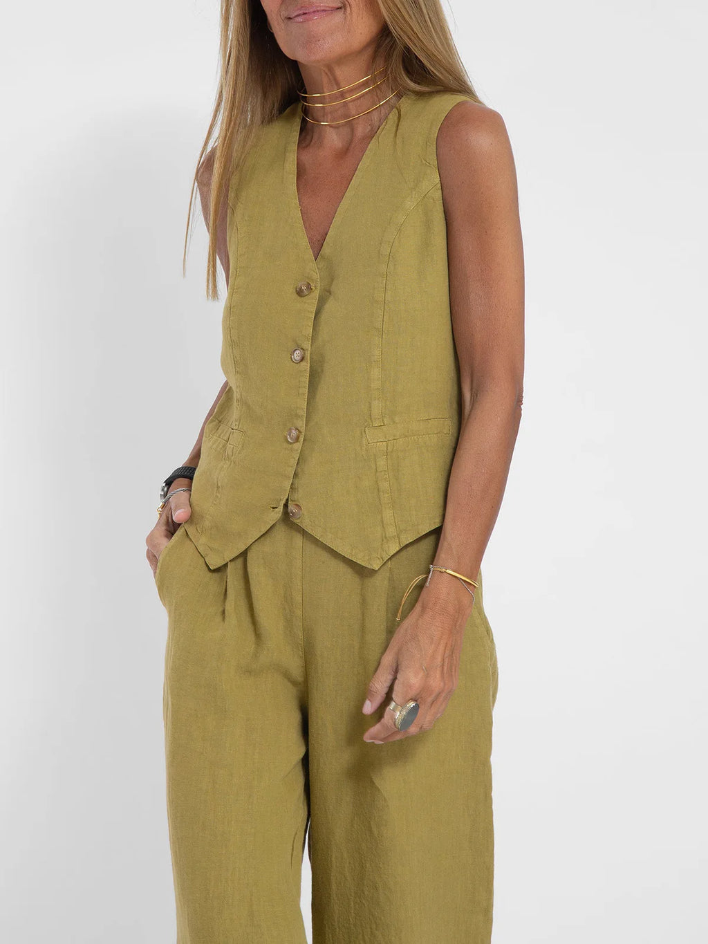 Ensemble Femme Sans Manches & Pantalon — Tenue Casual Elégante Printemps/Été 2024