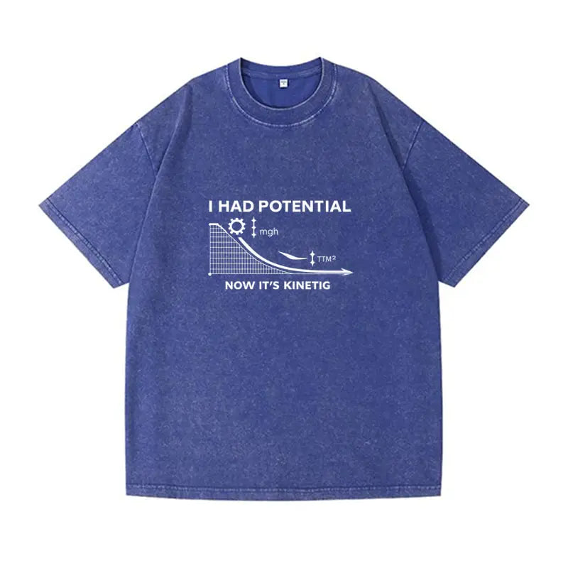 T-Shirt Oversize Washed "I Had Potential" — Hip Hop Casual