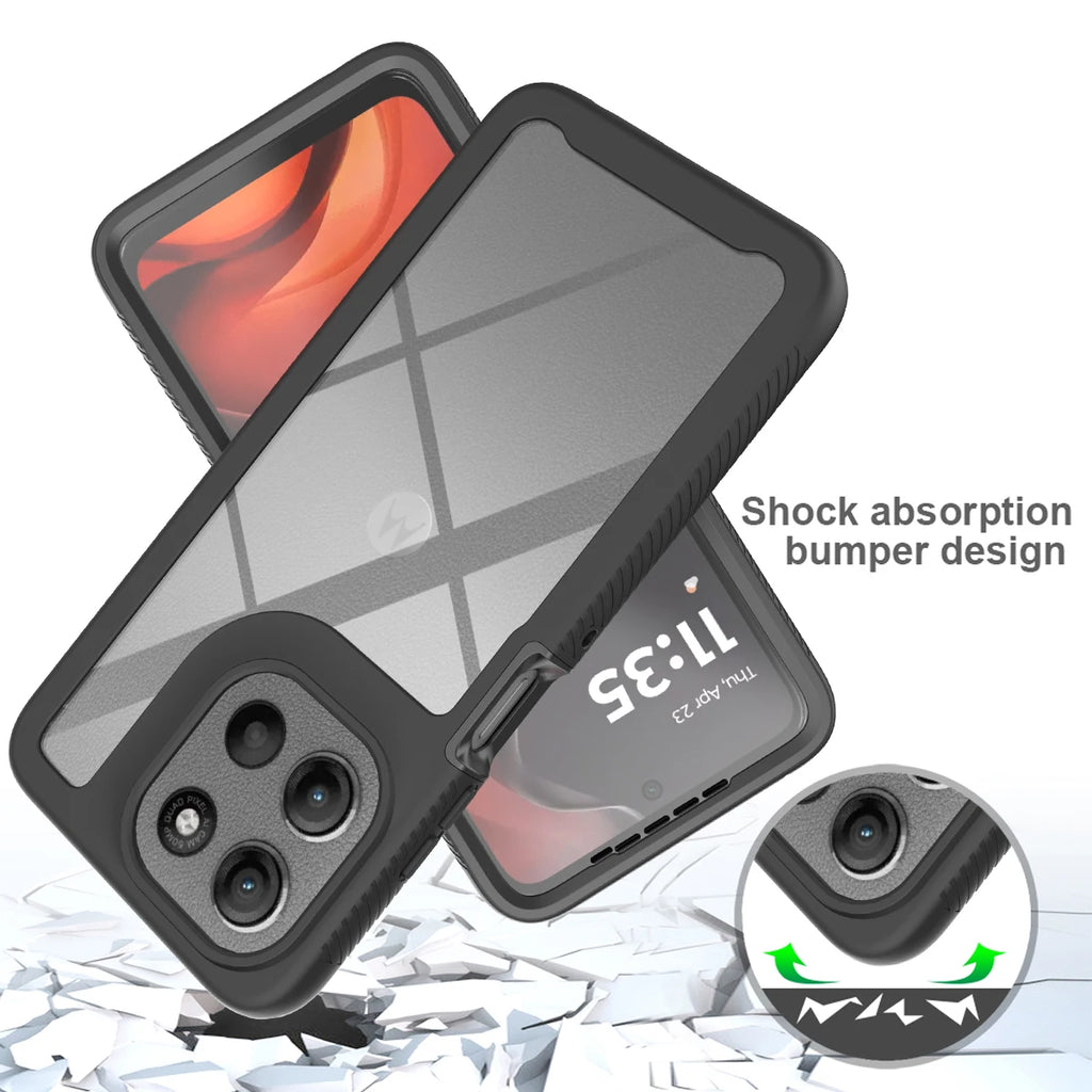 Coque 360° anti-choc Motorola Moto G56 5G – Transparente avec protection d'écran intégrée