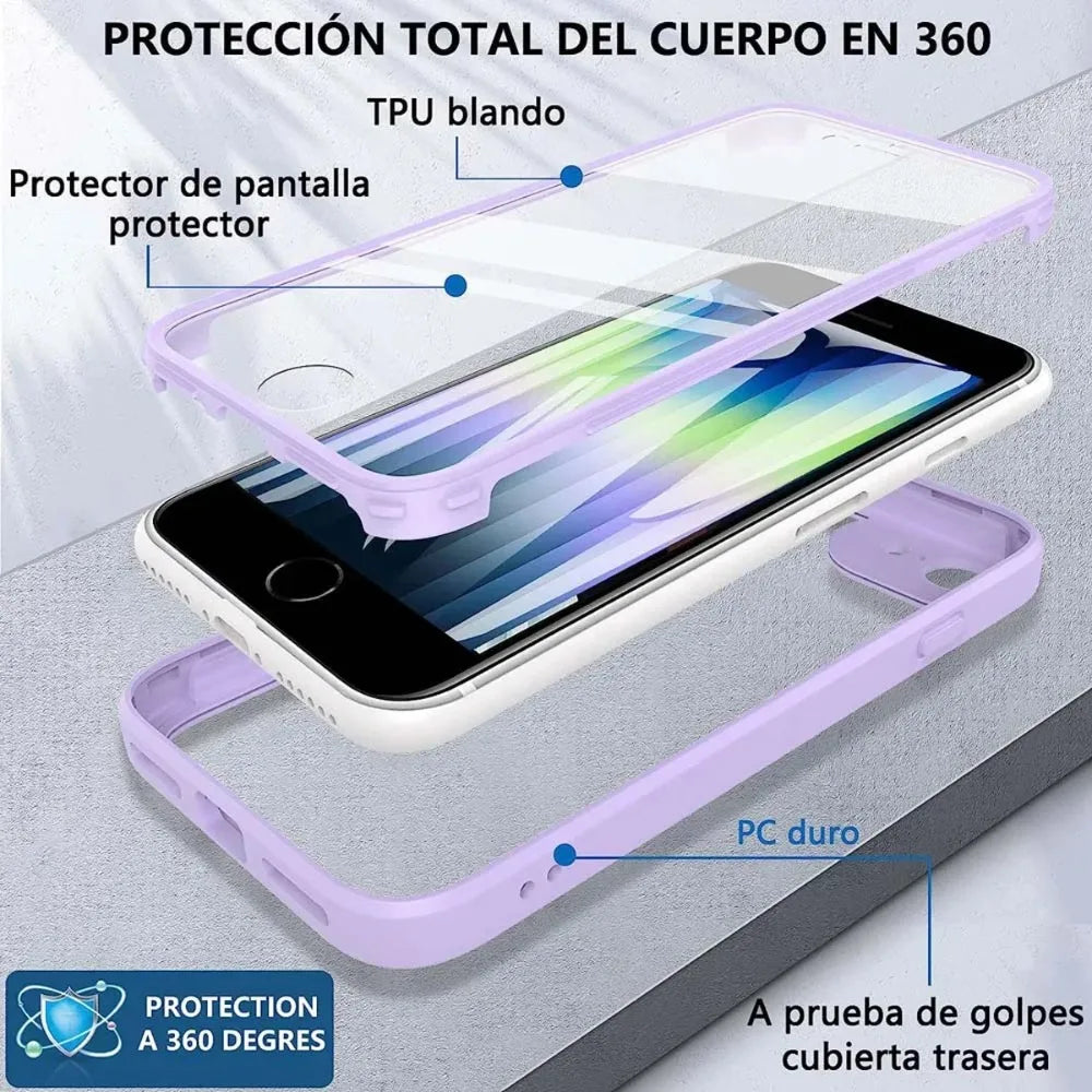 Coque 360° transparente iPhone – Protection intégrale avant/arrière anti-choc