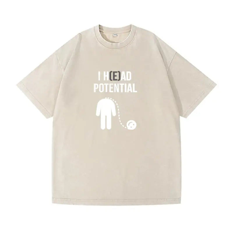 T-Shirt Oversize Washed "I Had Potential" — Hip Hop Casual