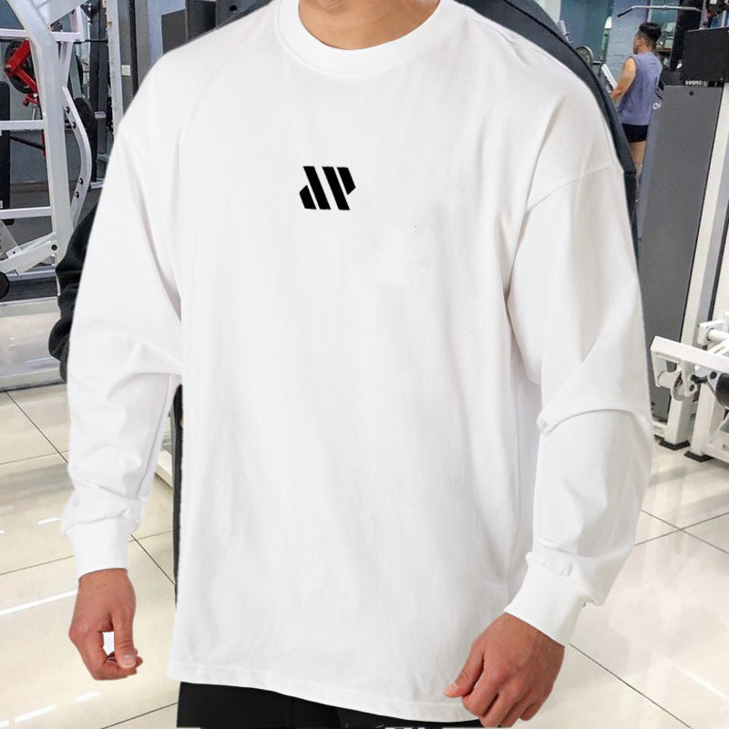 Men Long Sleeve Shirts Loose Oversize T Shirt for Men Autumn Workout Fitness Gym Hip Hop Clothing Men