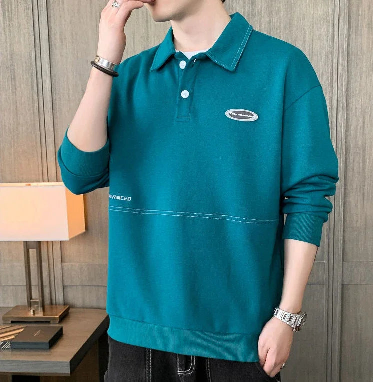 Sweatshirt Polo Oversize Homme — Style Y2K Harajuku Streetwear Baggy