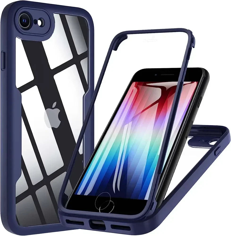 Coque 360° transparente iPhone – Protection intégrale avant/arrière anti-choc
