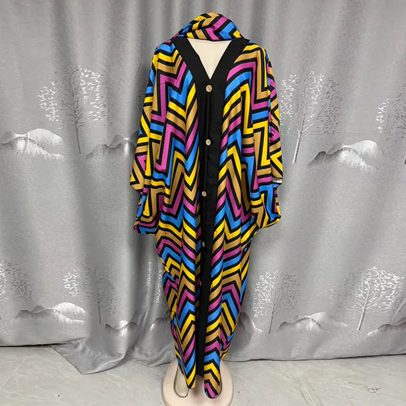 Robe Longue Femme Col V Rayée — Style Décontracté Grande Taille Automne 2026