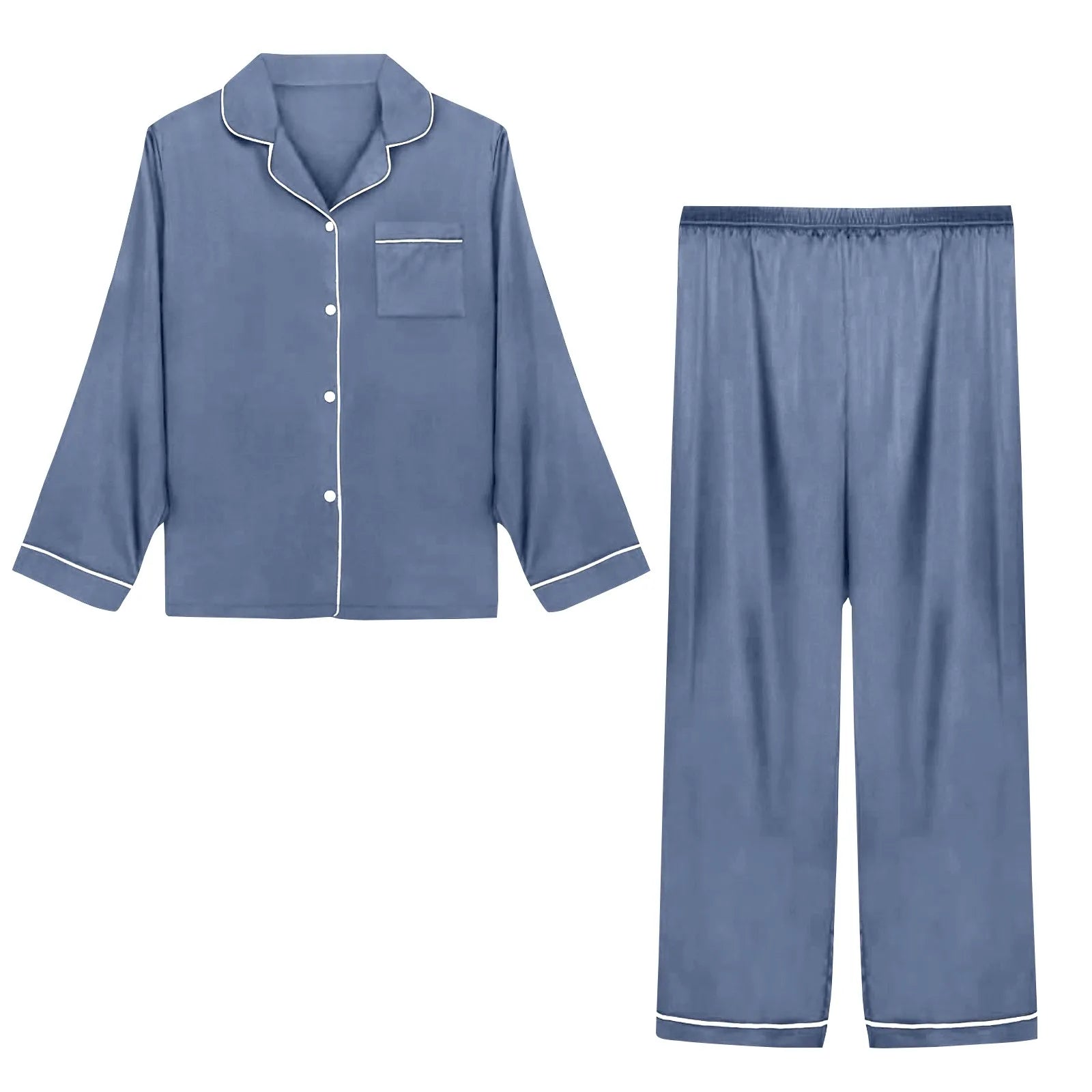 Women Pijama Sets Sleepwear Long-sleeve Cardigan Set Women Pajamas Sets Sexy Silk Polyester Female Pyjamas Home Clothing