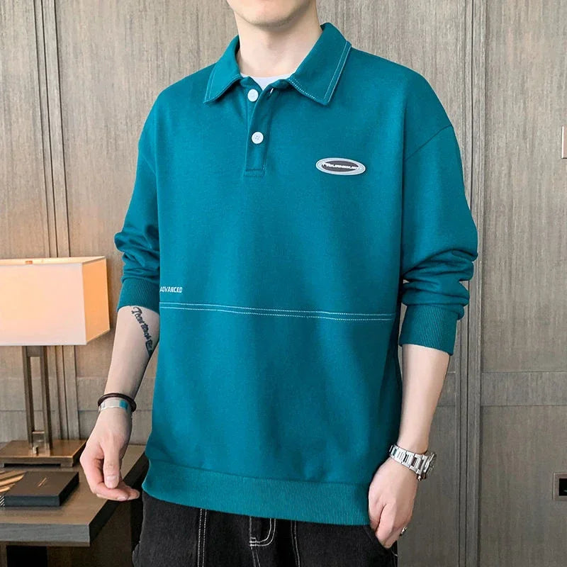 Oversize Sweatshirts Polo Baggy Tops Big Size T Shirts for Men Oversized T-shirt Y2k Original Harajuku Fashion Bulk Male Clothes