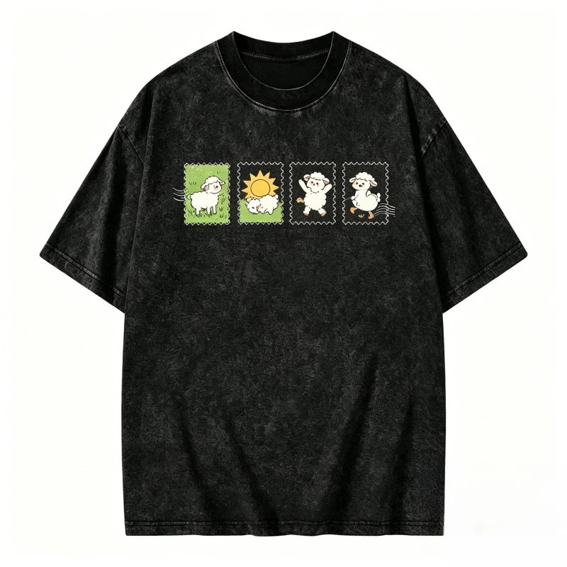 Vintage Oversize Cotton Short Sleeves T-shirt Men Women Funny Goose Graphic Tee Cute Animal Streetwear Top Casual Wear