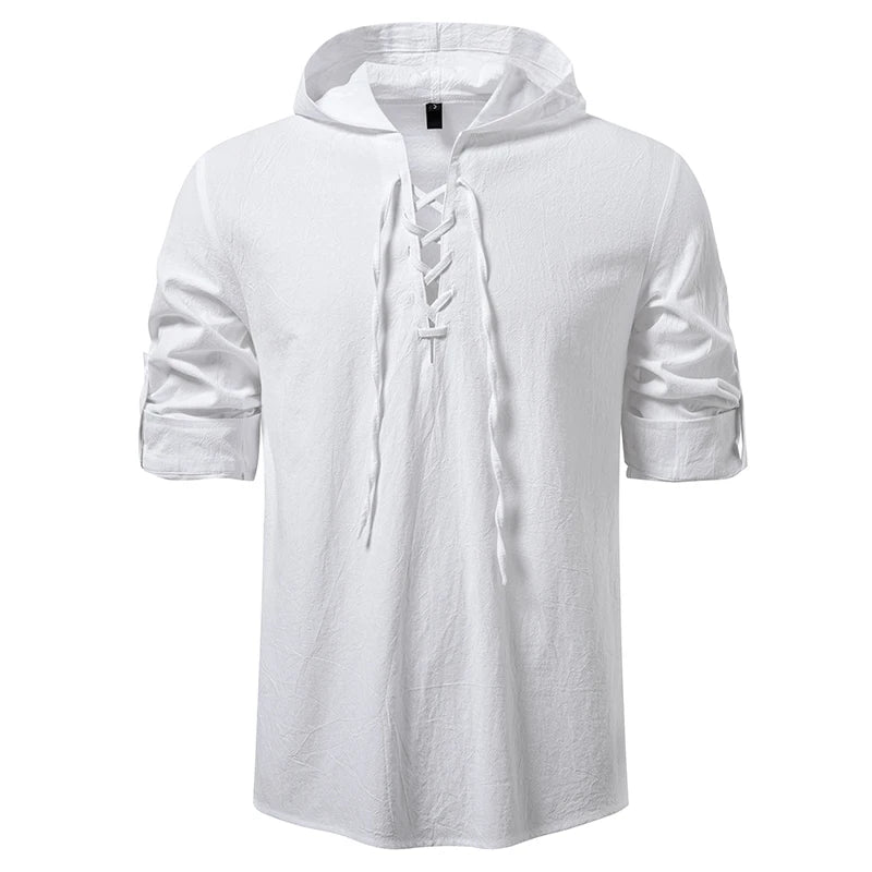 Chemise Homme à Capuche – Manches Longues Style Décontracté