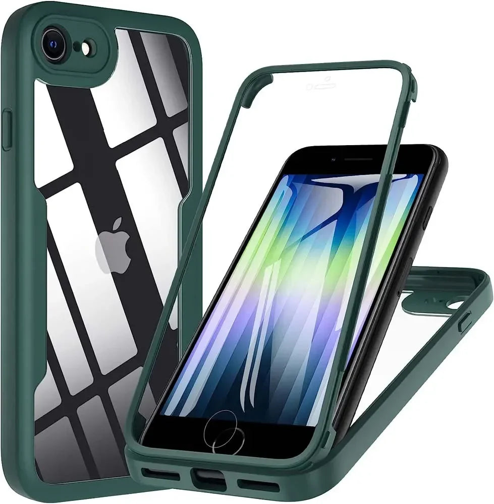 Coque 360° transparente iPhone – Protection intégrale avant/arrière anti-choc