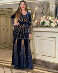 Robe Africaine Velours Soirée — Dashiki Diamants Kaftan Longue Dubai