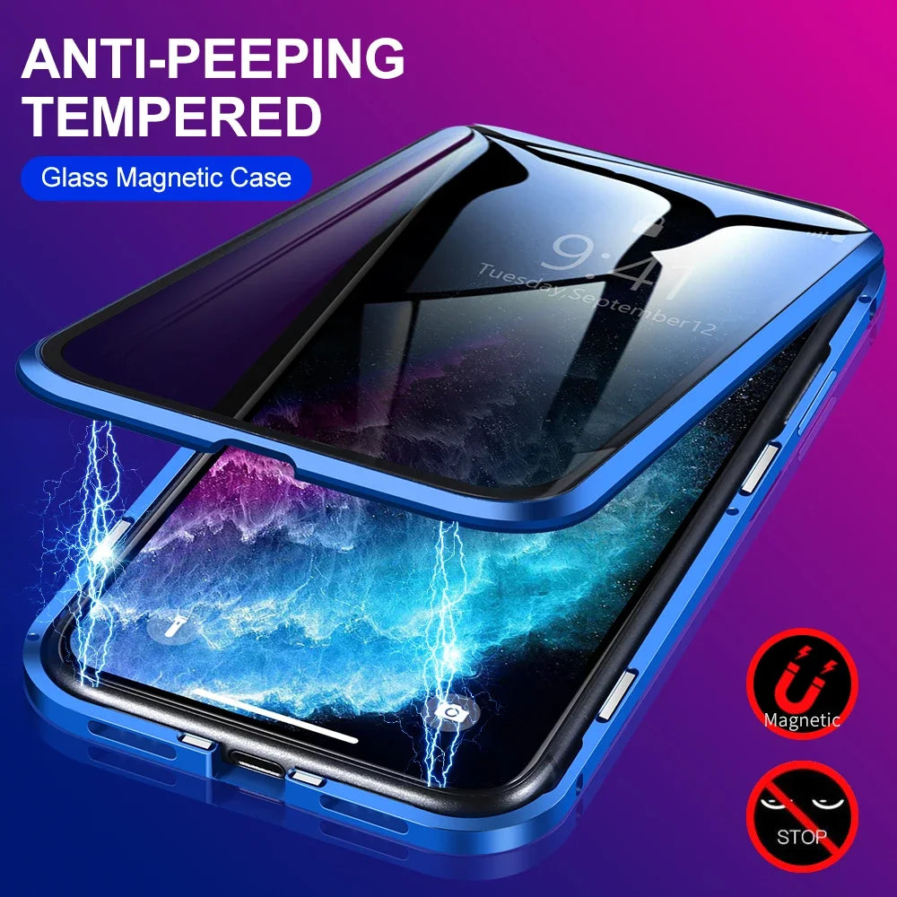 Coque magnétique 360° OPPO Find X – Verre trempé double face anti-espion