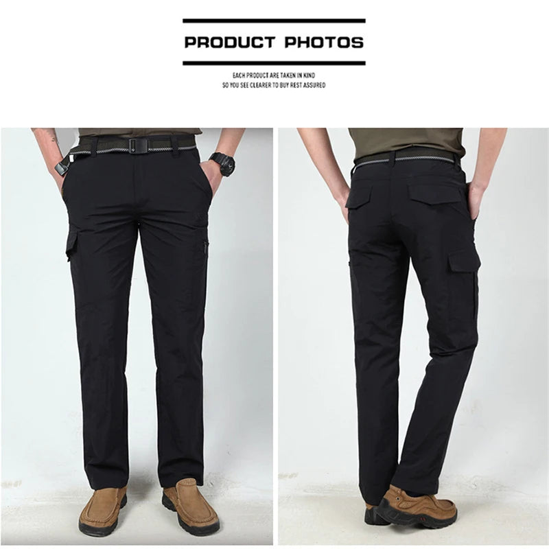 Pantalon Cargo Tactique Homme — Léger Imperméable Multi-Poches Été