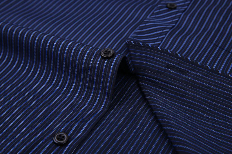 Chemise Oversize Homme 9XL — Rayures Business Casual Manches Longues Slim Fit