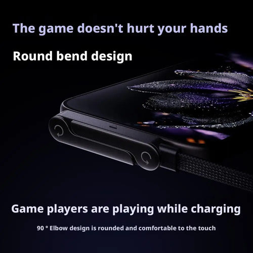 Câble 240W avec Support Invisible L-Shape Gaming pour iPhone 17 Huawei — Charge Rapide