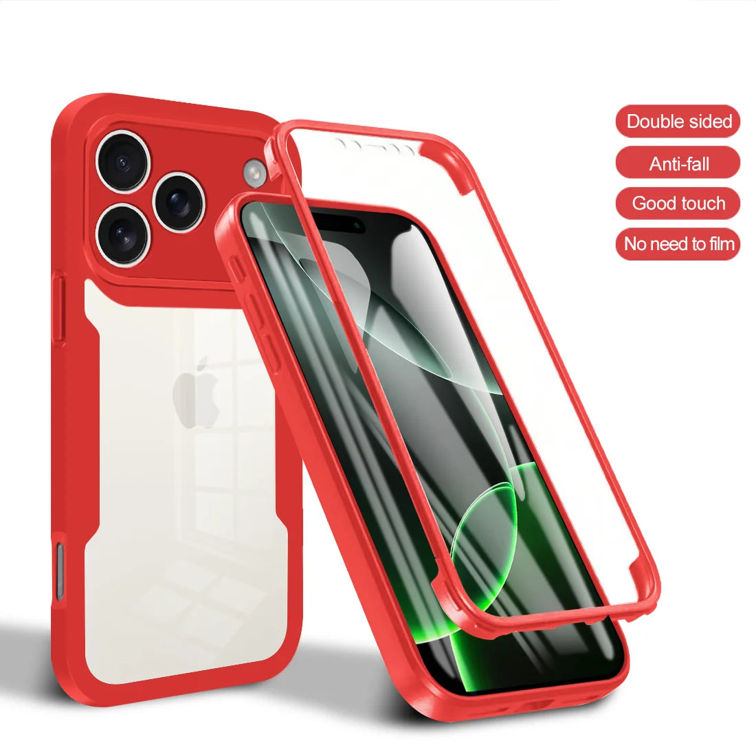 Coque 360° transparente iPhone Pro Max – Protection complète souple avant/arrière