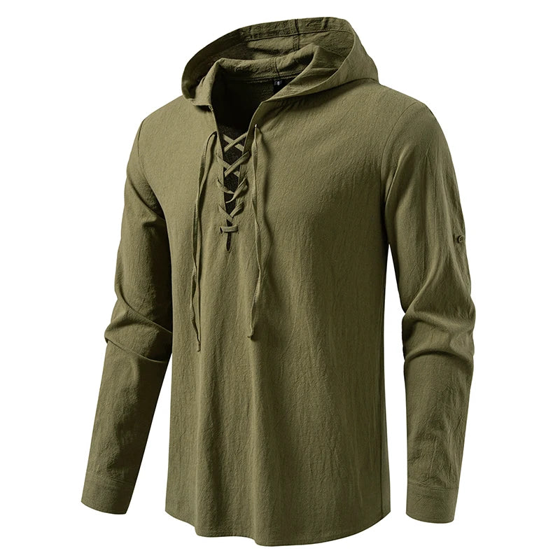 Chemise Homme à Capuche – Manches Longues Style Décontracté