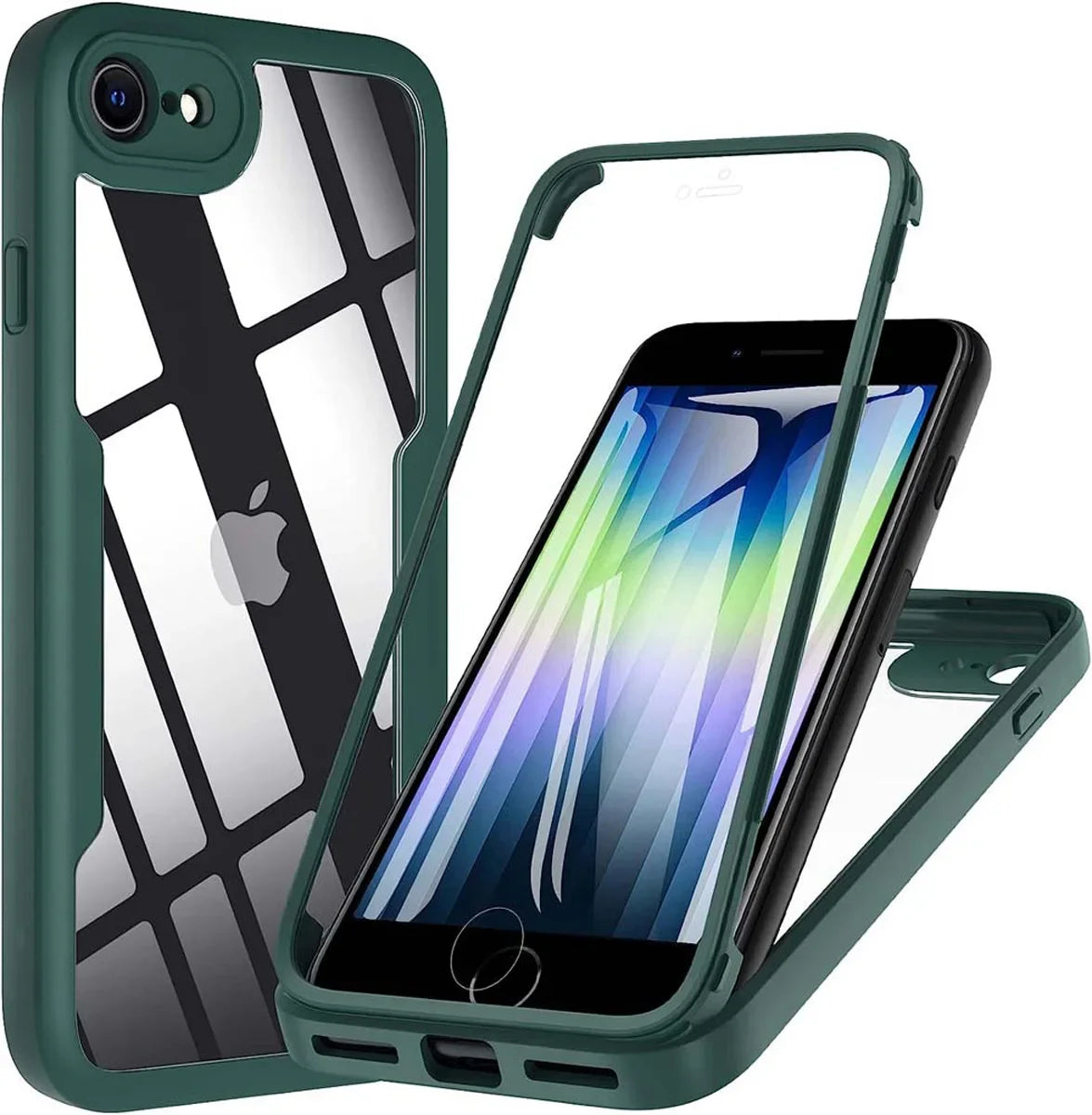 Coque 360° transparente iPhone – Protection intégrale avant/arrière anti-choc