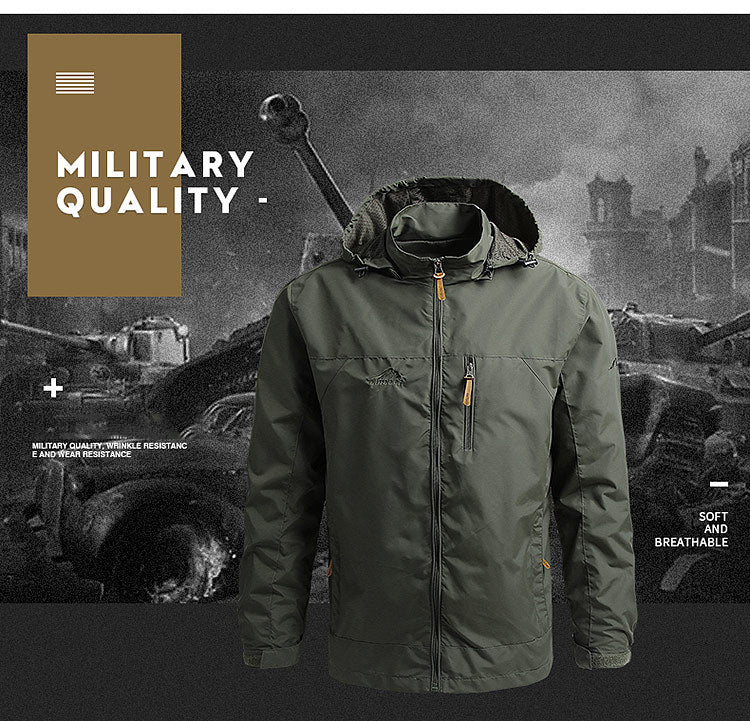 Coupe-Vent Tactique Homme À Capuche — Imperméable Outdoor Militaire